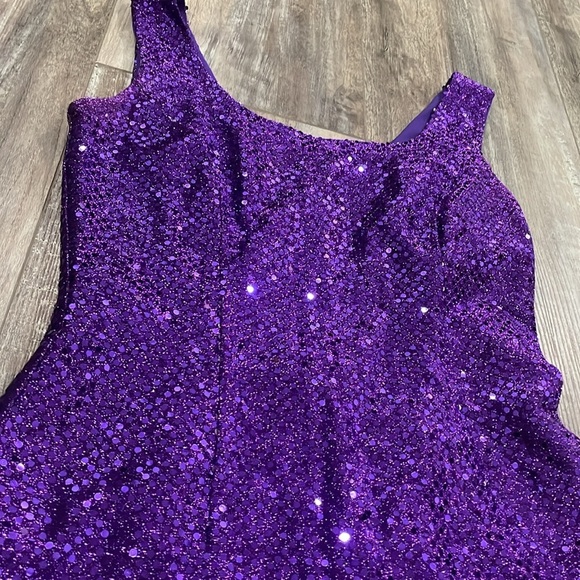 Vintage Gunne Sax by Jessica McClintock purple sparkle Dress 3/4 - Picture 3 of 8